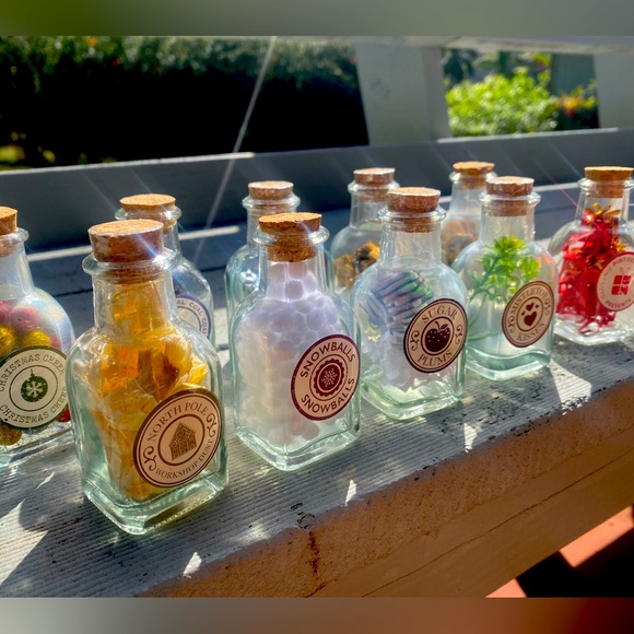 Target Other - 10 Target Bullseye Mini Collectible Bottles Christmas Decor - holiday set